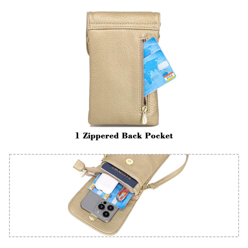 MINICAT Small Crossbody Bags for Women Cell Phone Bag Vegan Leather Cross Body Purse Wallet Purses(Gold) - Image 4